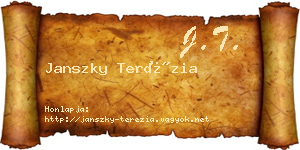 Janszky Terézia névjegykártya